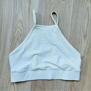 Fierce + Regal High Neck Sports Bra - Ivory/White, Open Back